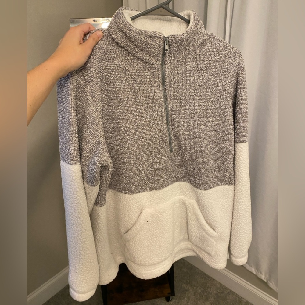Fuzzy 1/4 zip jacket